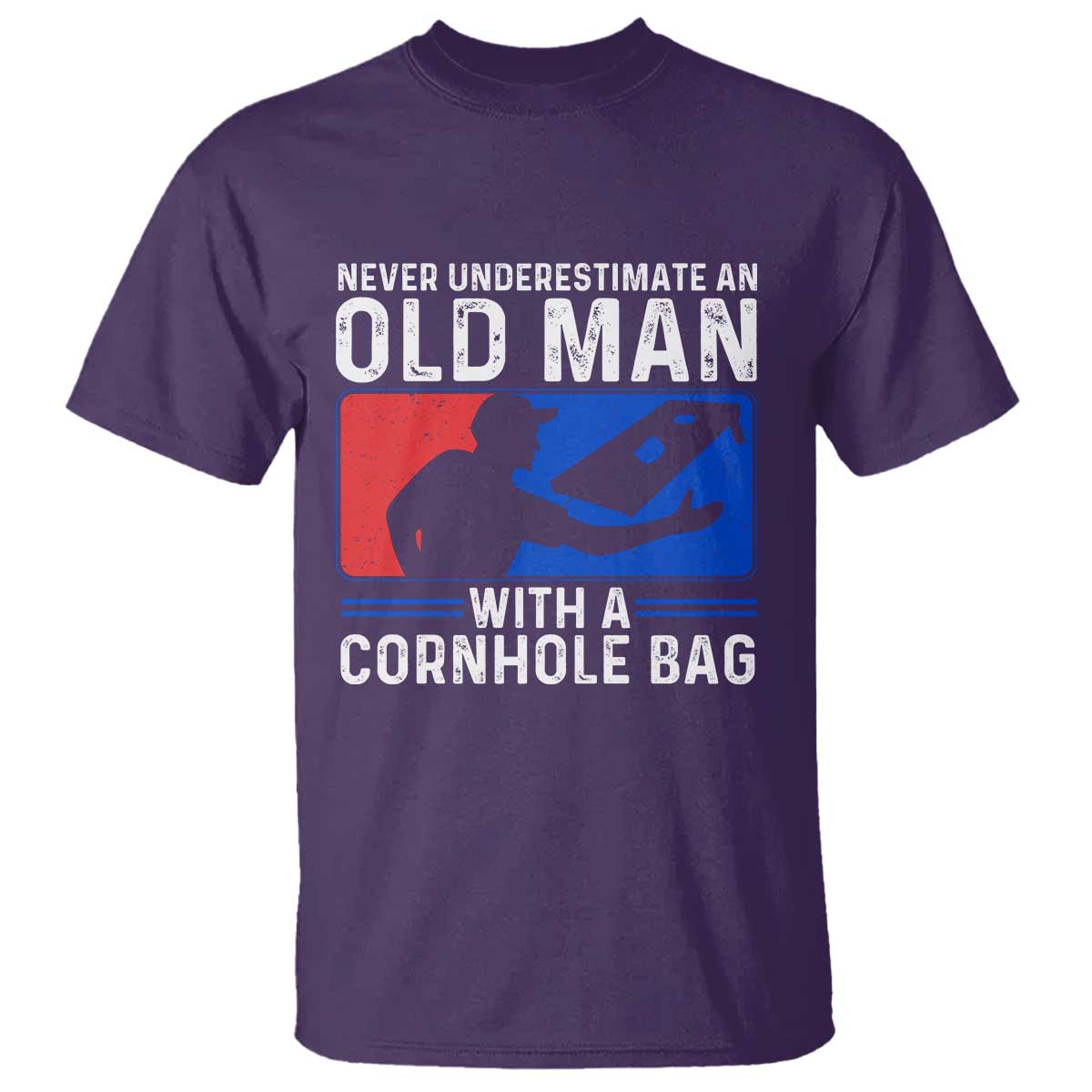 Funny Cornhole Player T Shirt Never Underestimate An Old Man With A Cornhole Bag