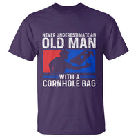 Funny Cornhole Player T Shirt Never Underestimate An Old Man With A Cornhole Bag