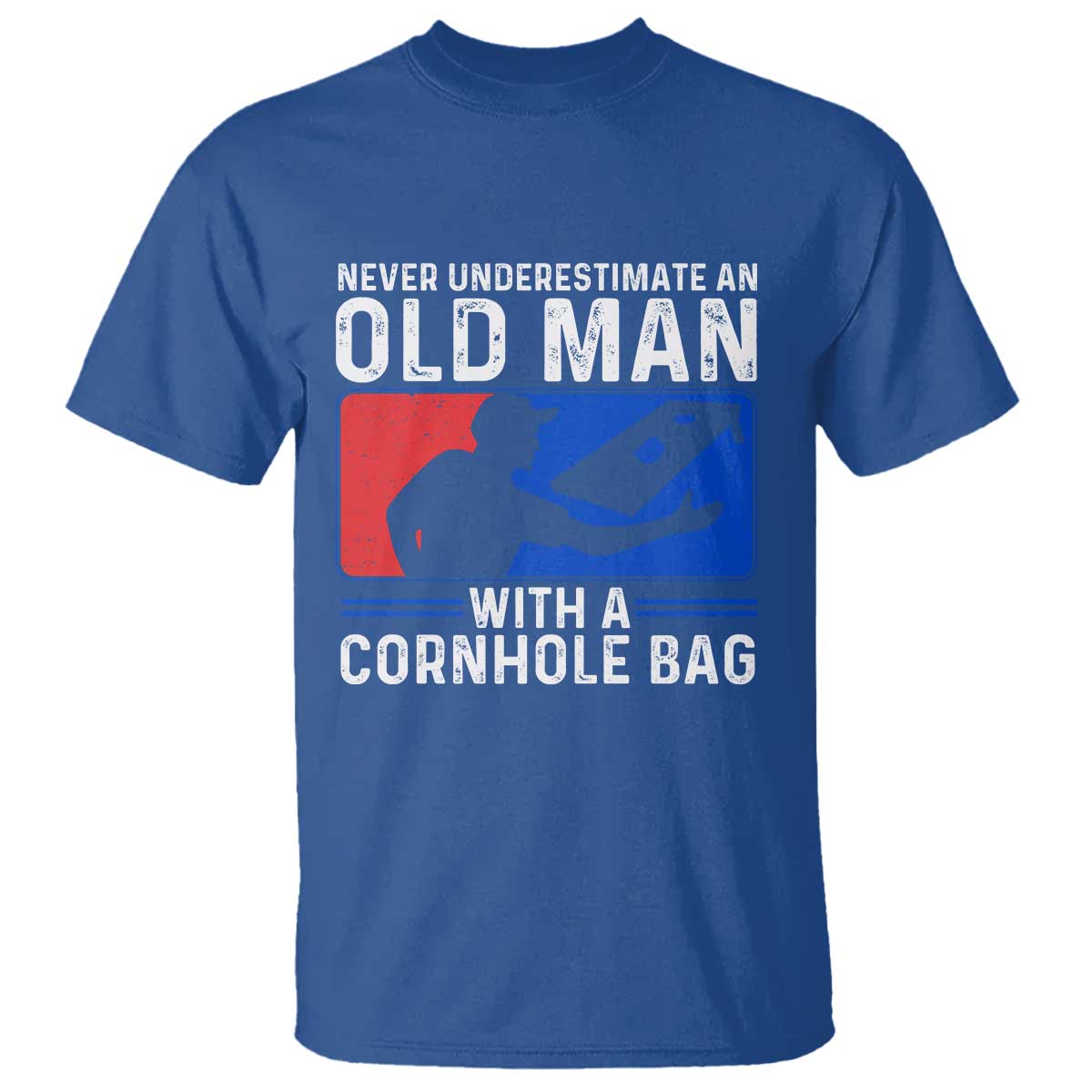 Funny Cornhole Player T Shirt Never Underestimate An Old Man With A Cornhole Bag