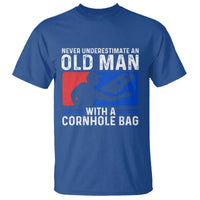 Funny Cornhole Player T Shirt Never Underestimate An Old Man With A Cornhole Bag