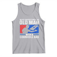 Funny Cornhole Player Tank Top Never Underestimate An Old Man With A Cornhole Bag