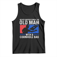 Funny Cornhole Player Tank Top Never Underestimate An Old Man With A Cornhole Bag