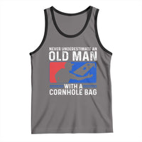 Funny Cornhole Player Tank Top Never Underestimate An Old Man With A Cornhole Bag