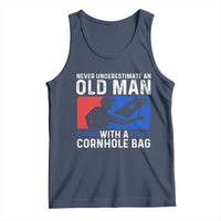 Funny Cornhole Player Tank Top Never Underestimate An Old Man With A Cornhole Bag