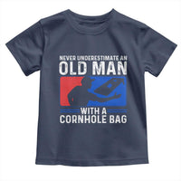 Funny Cornhole Player Toddler T Shirt Never Underestimate An Old Man With A Cornhole Bag