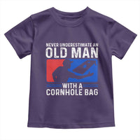 Funny Cornhole Player Toddler T Shirt Never Underestimate An Old Man With A Cornhole Bag