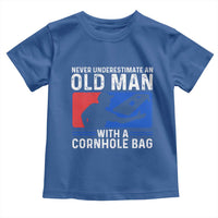 Funny Cornhole Player Toddler T Shirt Never Underestimate An Old Man With A Cornhole Bag