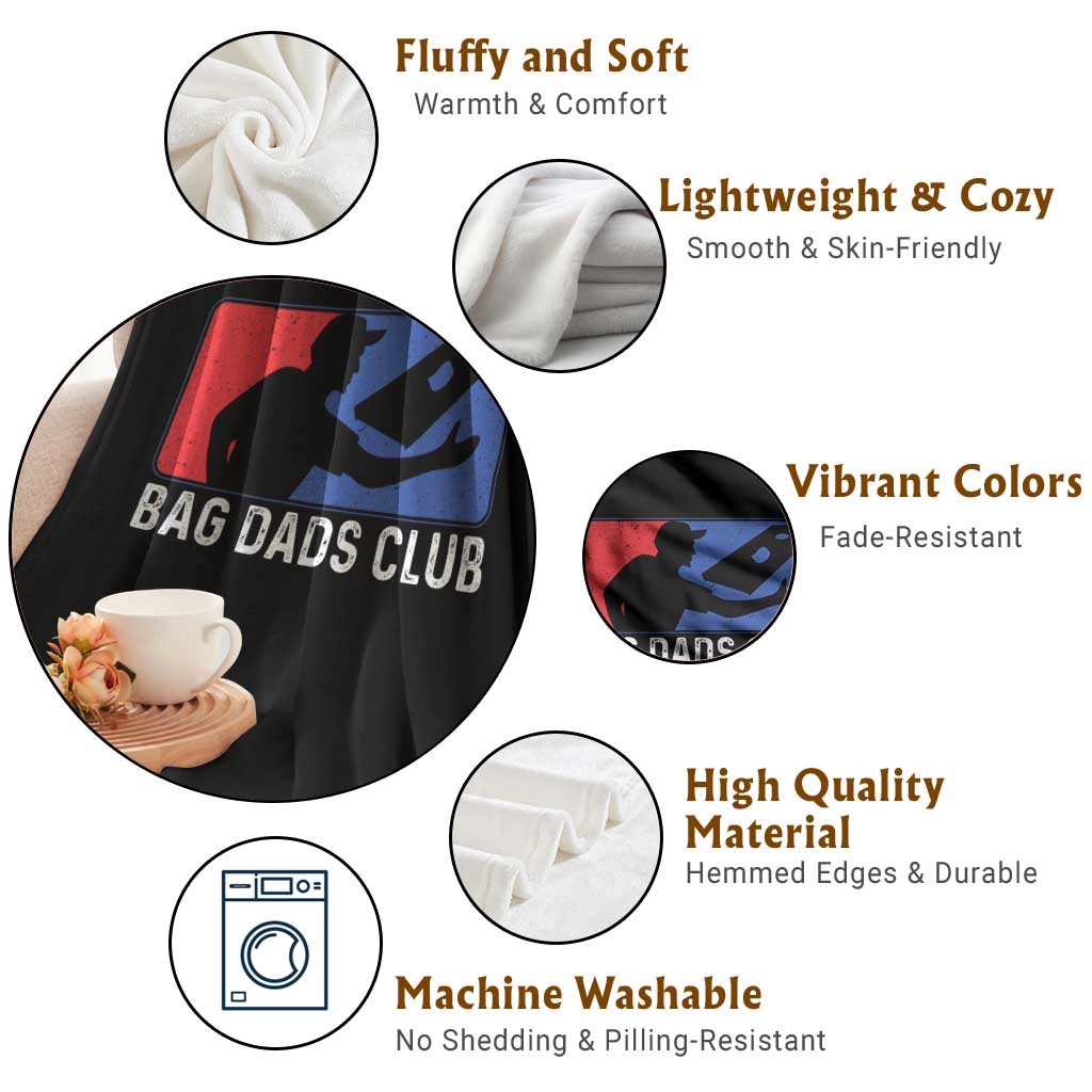 Funny Cornhole Bag Dads Club Throw Blanket