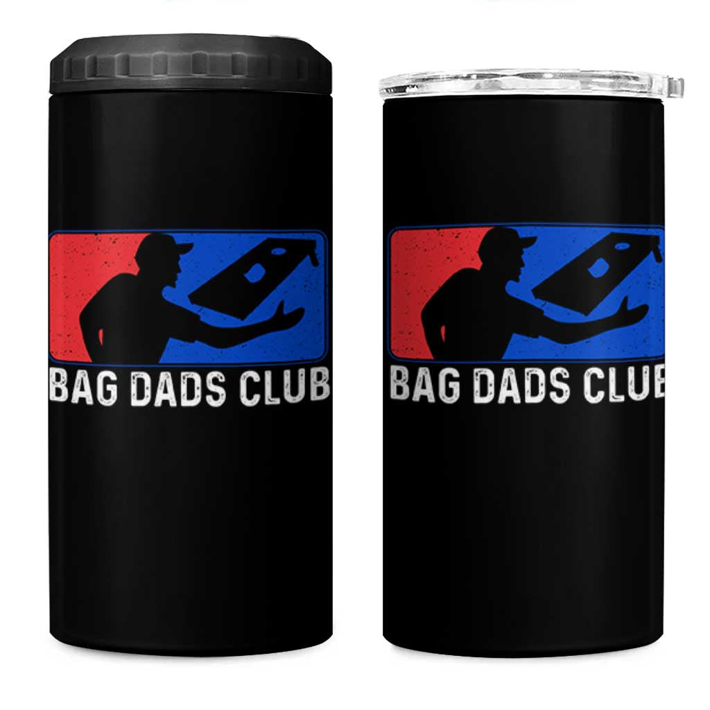 Funny Cornhole Bag Dads Club 4 in 1 Can Cooler Tumbler