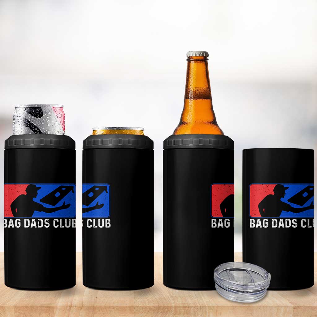 Funny Cornhole Bag Dads Club 4 in 1 Can Cooler Tumbler