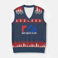 Funny Cornhole Bag Dads Club V-Neck Knit Sweater Vest