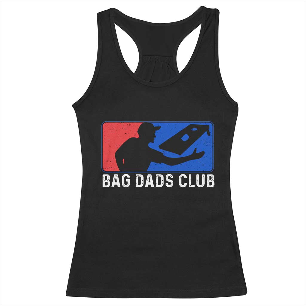 Funny Cornhole Bag Dads Club Racerback Tank Top