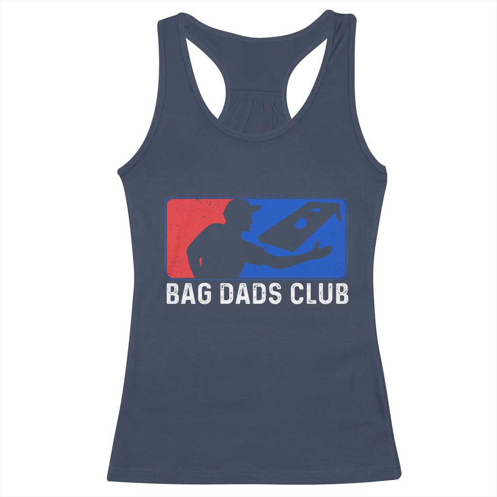 Funny Cornhole Bag Dads Club Racerback Tank Top
