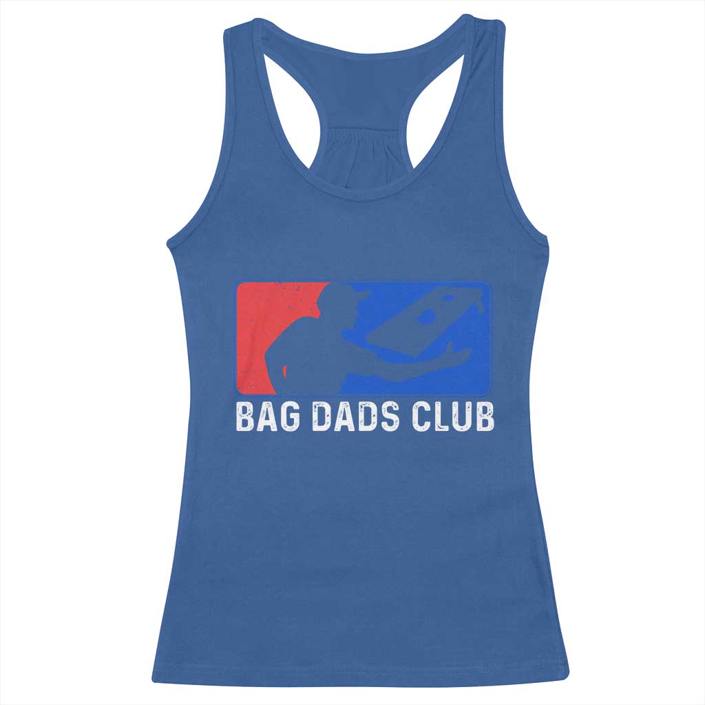 Funny Cornhole Bag Dads Club Racerback Tank Top