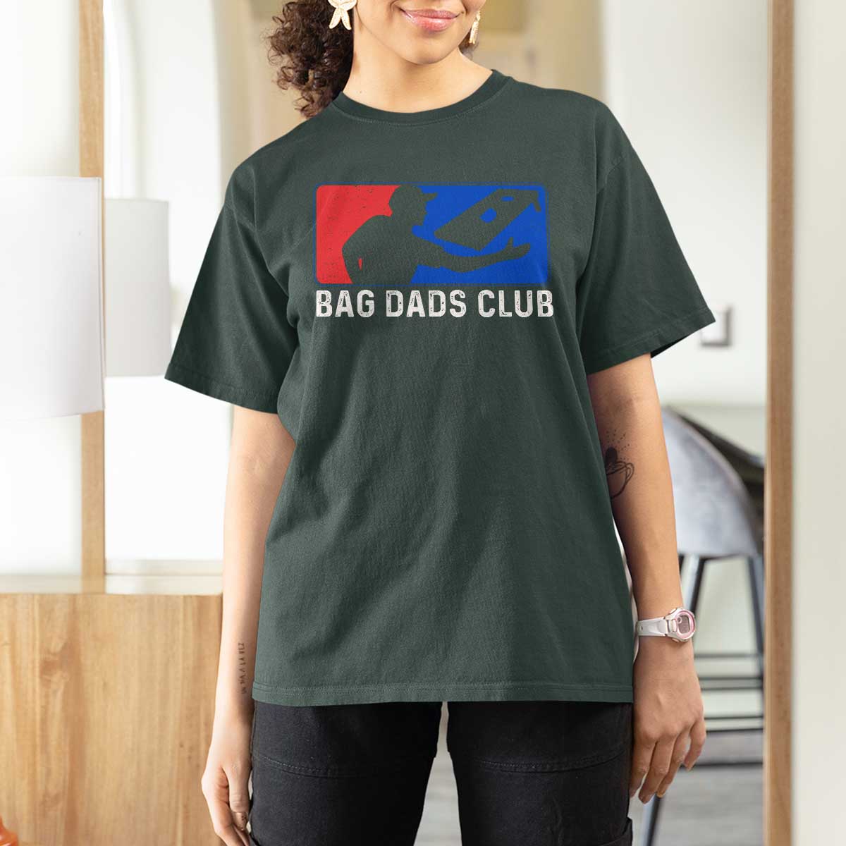 Funny Cornhole Bag Dads Club T Shirt For Women