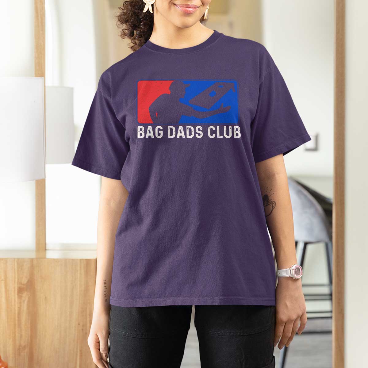 Funny Cornhole Bag Dads Club T Shirt For Women