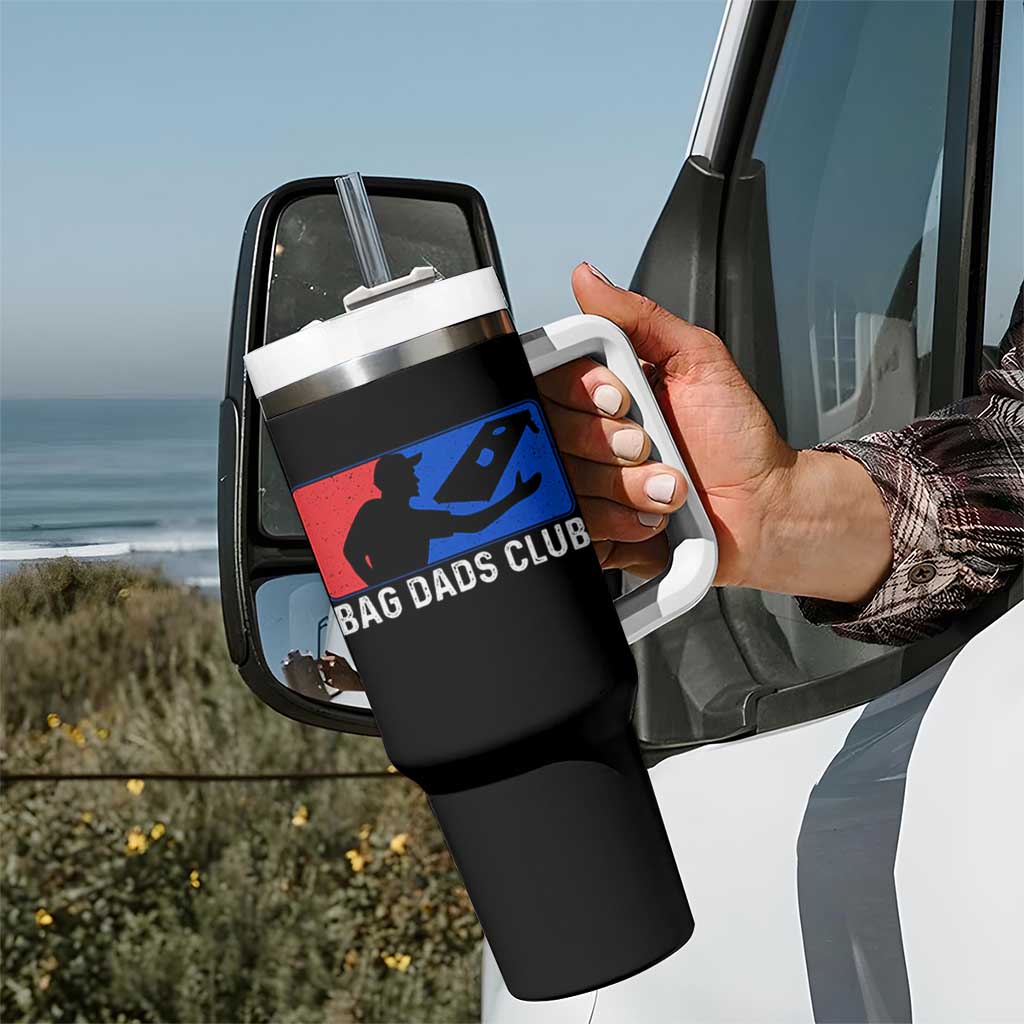 Funny Cornhole Bag Dads Club Tumbler With Handle