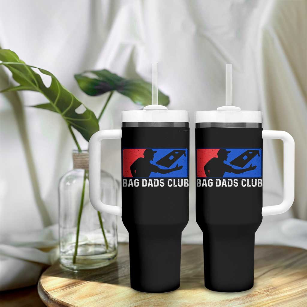 Funny Cornhole Bag Dads Club Tumbler With Handle