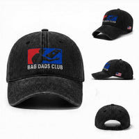 Funny Cornhole Bag Dads Club Washed Cotton Baseball Cap