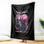 Pink Breast Cancer Throw Blanket Pink Ribbon Comeback Stronger Than Setback Wolf Moon - Wonder Print Shop
