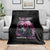 Pink Breast Cancer Throw Blanket Pink Ribbon Comeback Stronger Than Setback Wolf Moon - Wonder Print Shop