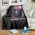 Pink Breast Cancer Throw Blanket Pink Ribbon Comeback Stronger Than Setback Wolf Moon - Wonder Print Shop