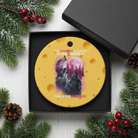 Pink Breast Cancer Ceramic Ornament Pink Ribbon Comeback Stronger Than Setback Wolf Moon - Wonder Print Shop