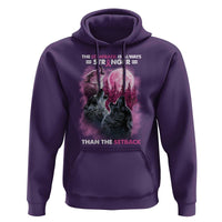 Pink Breast Cancer Hoodie Pink Ribbon Comeback Stronger Than Setback Wolf Moon - Wonder Print Shop