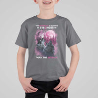 Pink Breast Cancer T Shirt For Kid Pink Ribbon Comeback Stronger Than Setback Wolf Moon - Wonder Print Shop