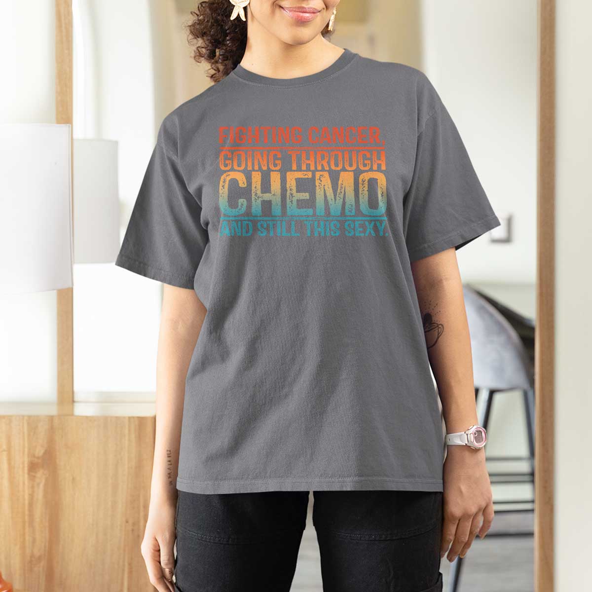 Funny Cancer Fighter T Shirt For Women Inspirational Quote Chemo Patient Gift - Wonder Print Shop