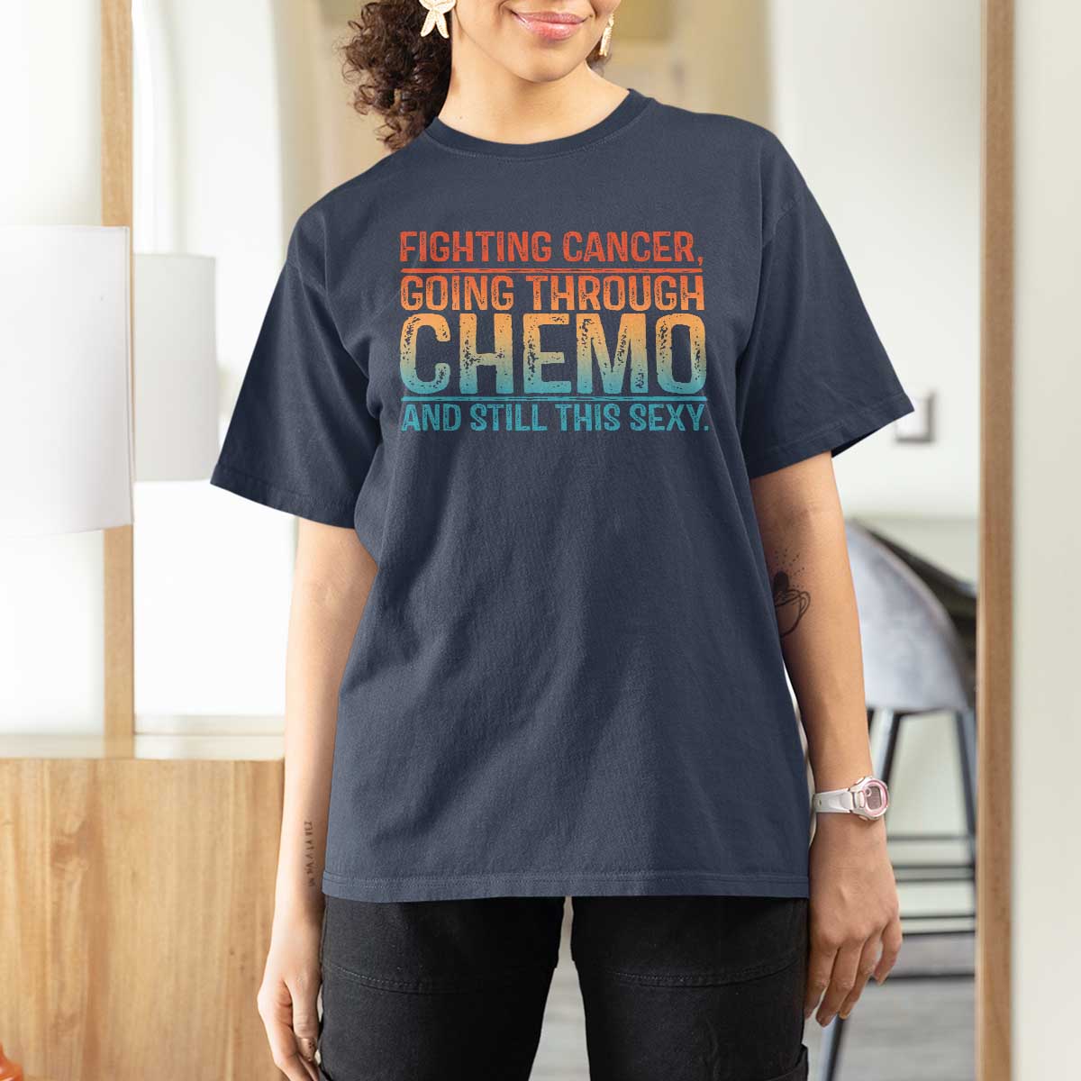 Funny Cancer Fighter T Shirt For Women Inspirational Quote Chemo Patient Gift - Wonder Print Shop