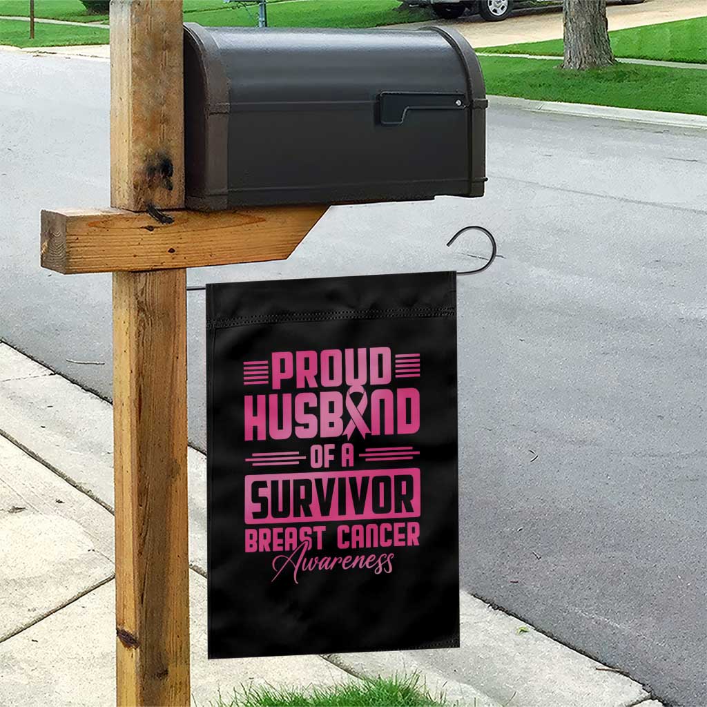 Husband Of A Warrior Breast Cancer Awareness Garden Flag Wife Support Squad - Wonder Print Shop
