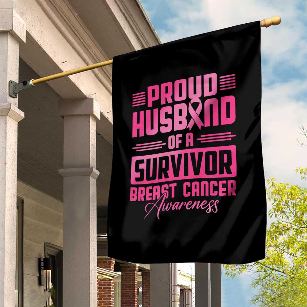 Husband Of A Warrior Breast Cancer Awareness Garden Flag Wife Support Squad - Wonder Print Shop
