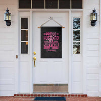 Husband Of A Warrior Breast Cancer Awareness Garden Flag Wife Support Squad - Wonder Print Shop