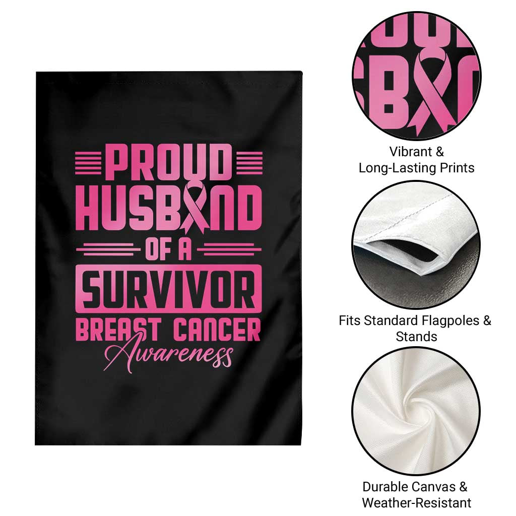 Husband Of A Warrior Breast Cancer Awareness Garden Flag Wife Support Squad - Wonder Print Shop