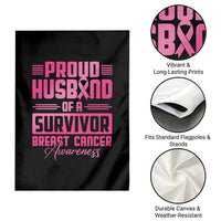 Husband Of A Warrior Breast Cancer Awareness Garden Flag Wife Support Squad - Wonder Print Shop