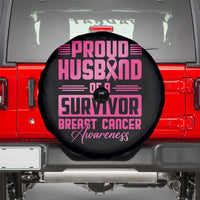 Husband Of A Warrior Breast Cancer Awareness Spare Tire Cover Wife Support Squad - Wonder Print Shop
