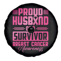 Husband Of A Warrior Breast Cancer Awareness Spare Tire Cover Wife Support Squad - Wonder Print Shop