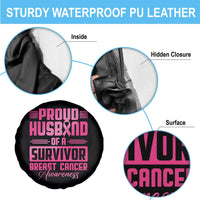 Husband Of A Warrior Breast Cancer Awareness Spare Tire Cover Wife Support Squad - Wonder Print Shop