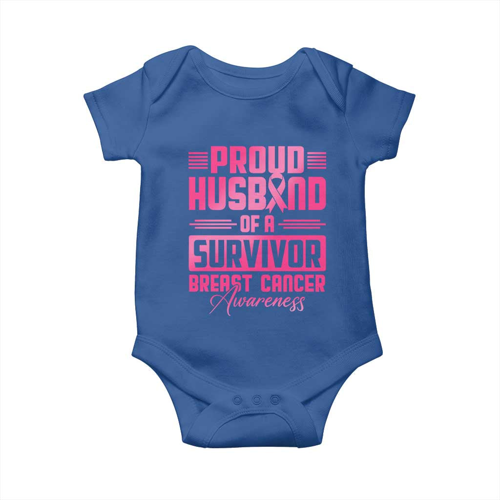 Husband Of A Warrior Breast Cancer Awareness Baby Onesie Wife Support Squad - Wonder Print Shop