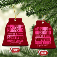 Husband Of A Warrior Breast Cancer Awareness Ceramic Ornament Wife Support Squad - Wonder Print Shop