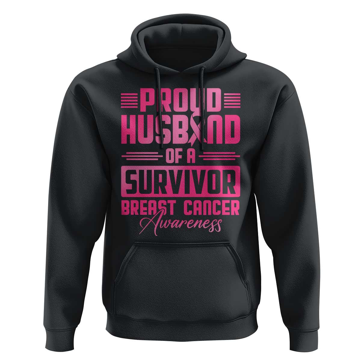 Husband Of A Warrior Breast Cancer Awareness Hoodie Wife Support Squad - Wonder Print Shop