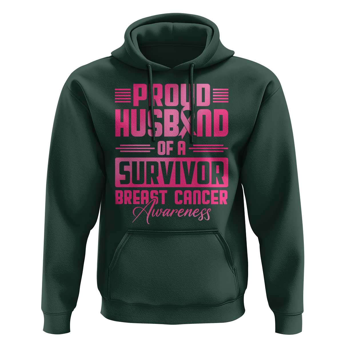 Husband Of A Warrior Breast Cancer Awareness Hoodie Wife Support Squad - Wonder Print Shop