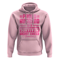 Husband Of A Warrior Breast Cancer Awareness Hoodie Wife Support Squad - Wonder Print Shop