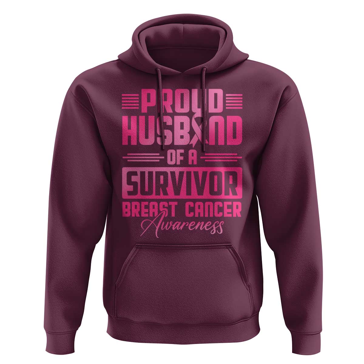 Husband Of A Warrior Breast Cancer Awareness Hoodie Wife Support Squad - Wonder Print Shop