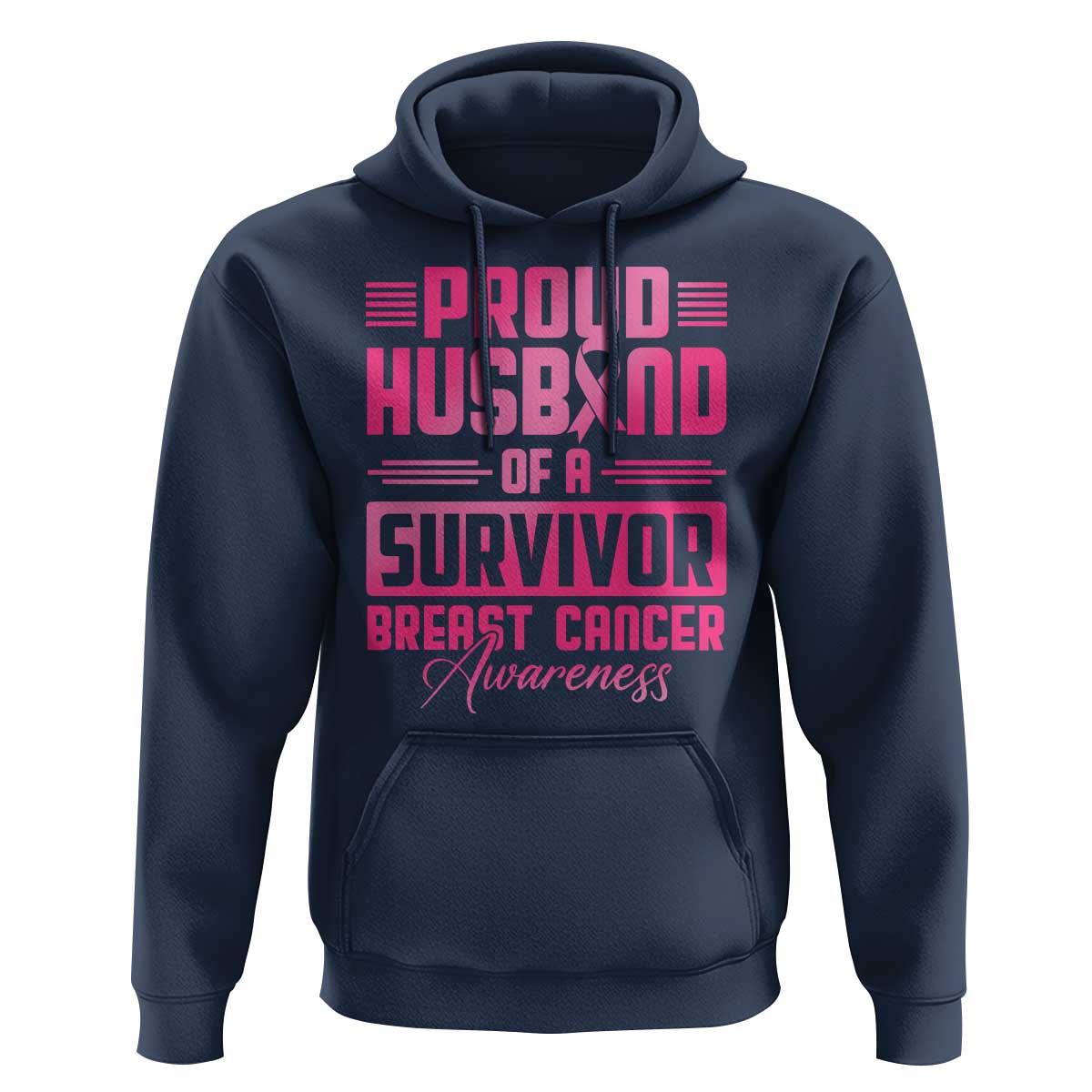Husband Of A Warrior Breast Cancer Awareness Hoodie Wife Support Squad - Wonder Print Shop