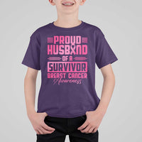 Husband Of A Warrior Breast Cancer Awareness T Shirt For Kid Wife Support Squad - Wonder Print Shop