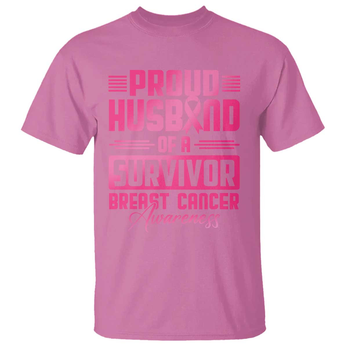Husband Of A Warrior Breast Cancer Awareness T Shirt Wife Support Squad - Wonder Print Shop
