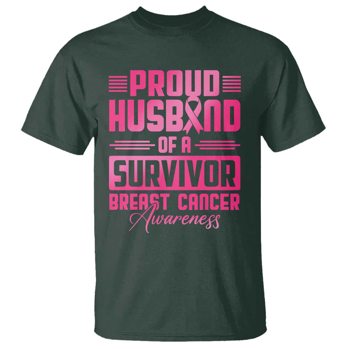 Husband Of A Warrior Breast Cancer Awareness T Shirt Wife Support Squad - Wonder Print Shop