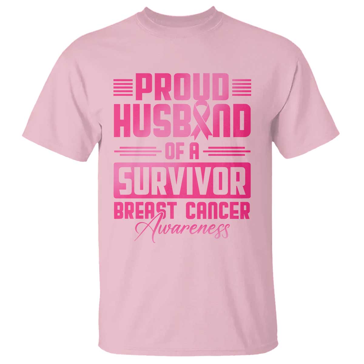 Husband Of A Warrior Breast Cancer Awareness T Shirt Wife Support Squad - Wonder Print Shop